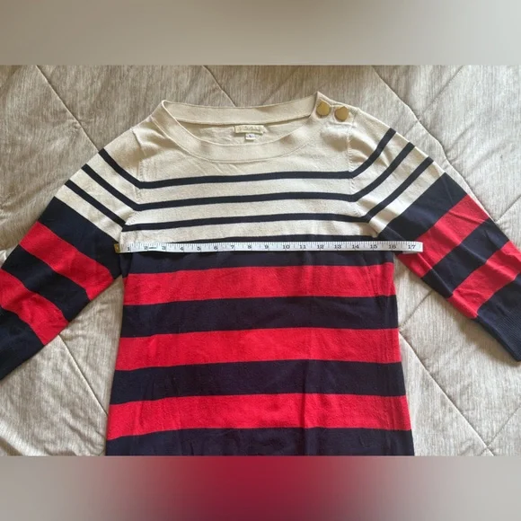RARE Shoshanna Red/Navy Striped Caroline Sweater L - Picture 6 of 7